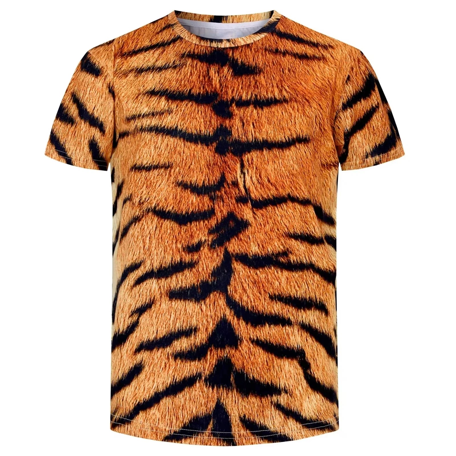 Tiger Skin Leopard Print Funny T-Shirt Boys girls short sleeve tees 2-10Y Summer Kids Clothes Animal T Shirt for party Clothing