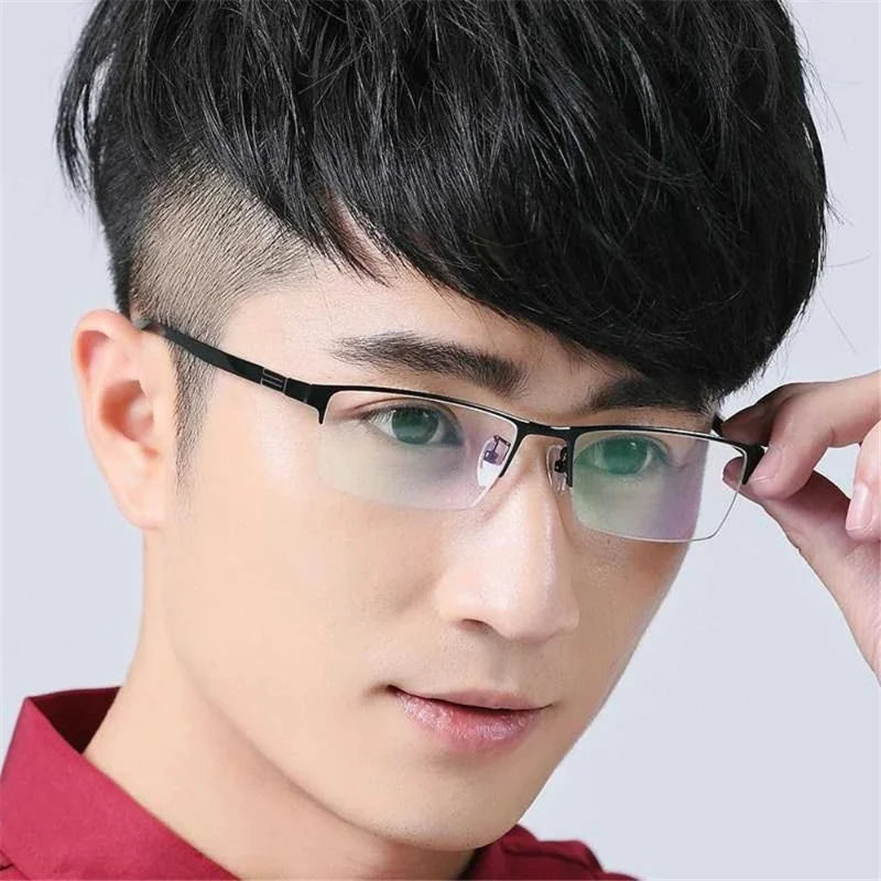 Anti Blue Light Blocking Half Frame Eyeglasses for Woman Man Business Progressive Multifocal Reading Glasses Presbyopia eyewear