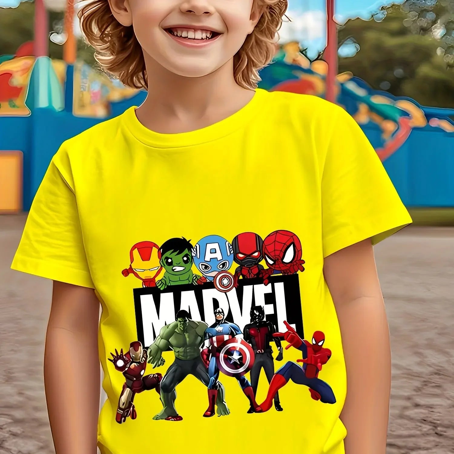 Marvel Avengers Kids T Shirt Boys Girls Superhero Print Soft Cotton Short Sleeve Summer Casual Tops