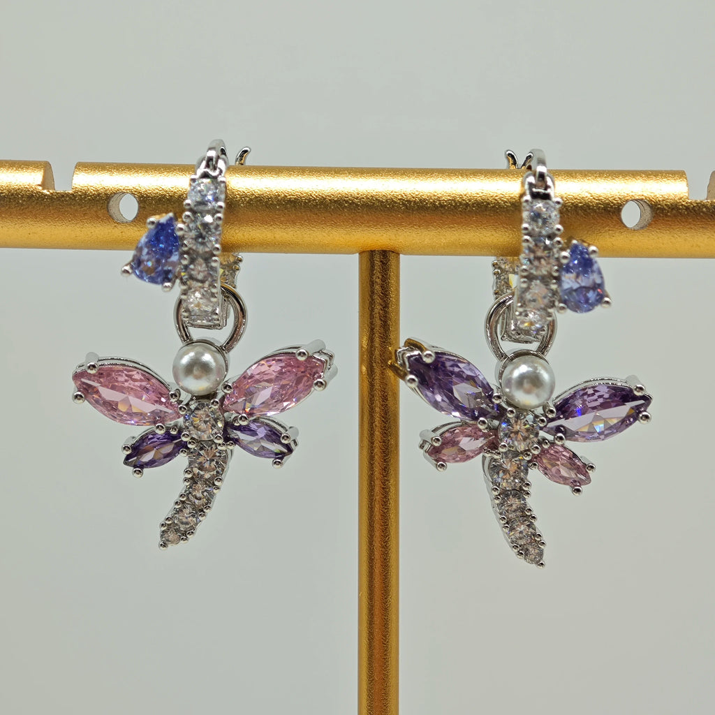 2026 New High Quality Dragonfly Necklace Earrings Crystal Jewelry Set Women Wear Rings Bracelets Enchanting Jewelry