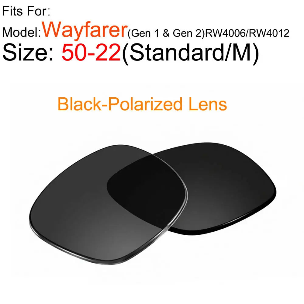 Photochromic &Polarized Replacement Sunglasses Lenses for Ray-Ban Meta Wayfarer RW4006 RW4008 4012 Gen1/2 AR Glasses Accessories