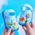 Kids Summer Cartoon Cave Hole Sandals Cute EVA Beach Sandals Non-Slip Soft Soled Quick Drying Boy Girl Shoe