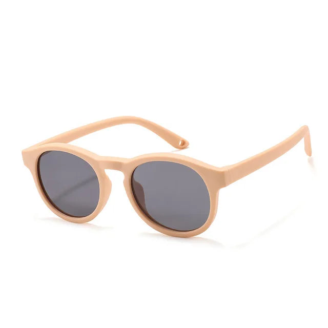 0-3 Years Newborn Fashion Baby's First Sunglasses with Strap Round Flexible UV400 Polarized Infant Silicone Sunglasses Accessory