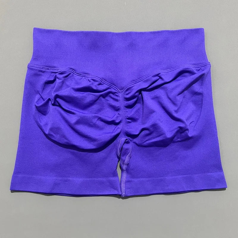 Women Gym Shorts High Waisted Yoga Shorts Fashionable and Sexy Running Fitness Pants Solid Color Yoga Leggings Training Shorts