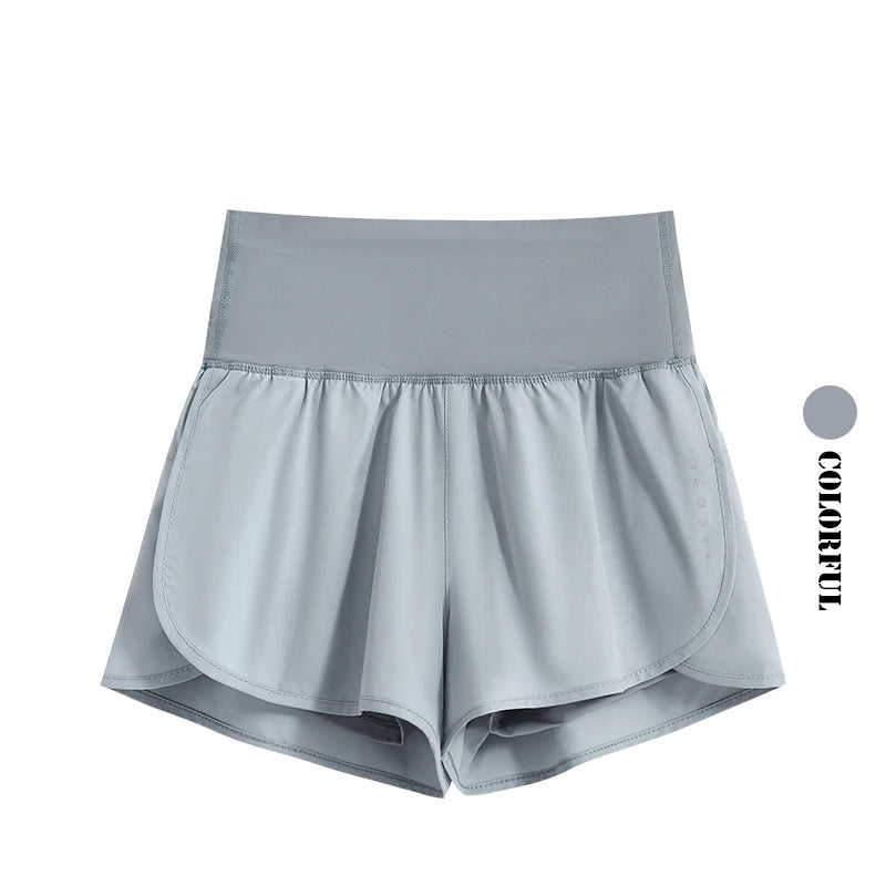 DRUR Women's Cycling Shorts High Waist Quick Drying Yoga Shorts Woman Summer Sports Short Pants With Inner Lining Gym Clothing