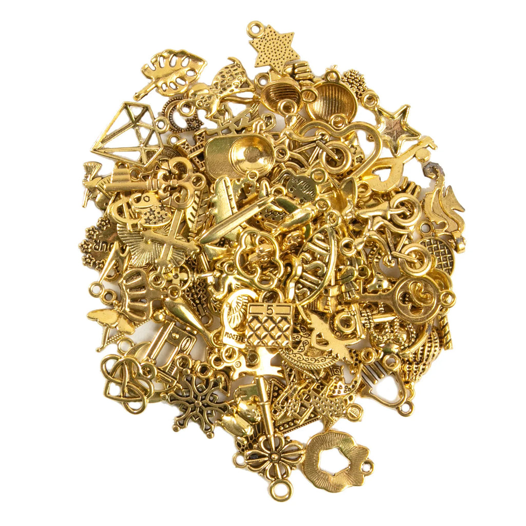 CHuangQi Bulk Lots Jewelry Making Charms Mixed Smooth Metal Charms Pendants Bracelet Necklace Making DIY Project Accessories