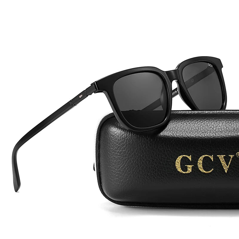 GCV Brand Original Fashion Acetate Polarized Sunglasses Cat Eye Square Frame Fishing Glasses Driving Outdoor Hiking UV400