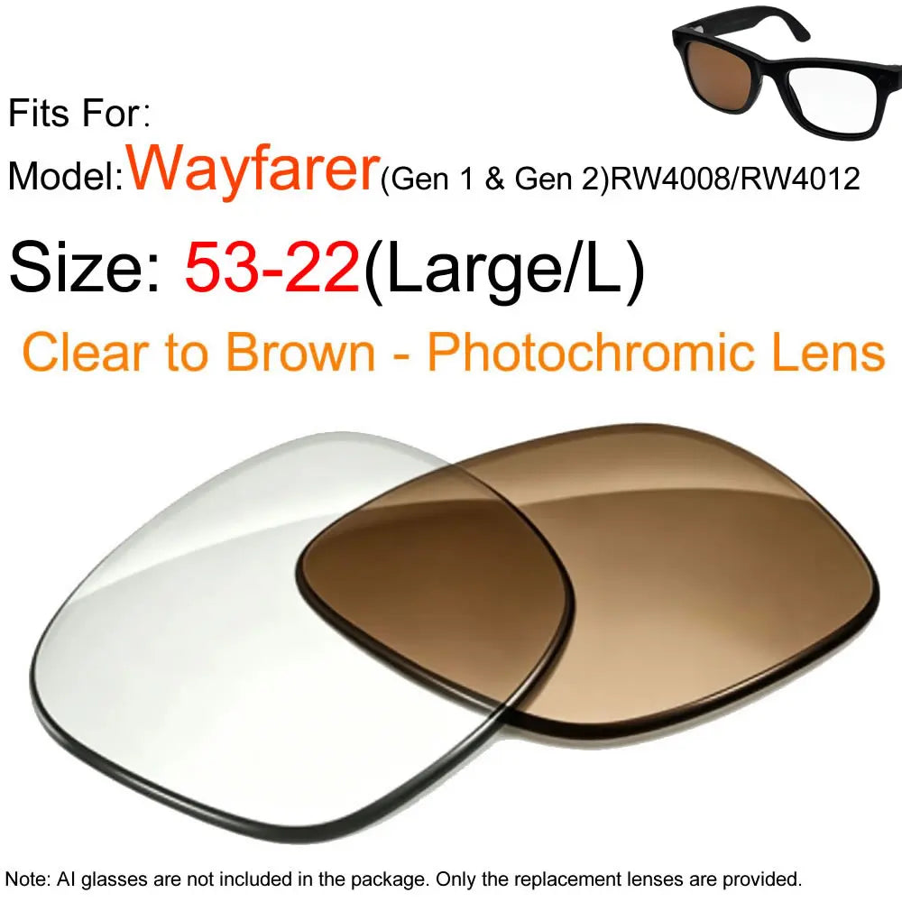 Photochromic for Ray Ban Meta Lens Replacement Transitions RW4006/4008/RW4012 Wayfarer Polarized Replacement Lenses Accessories