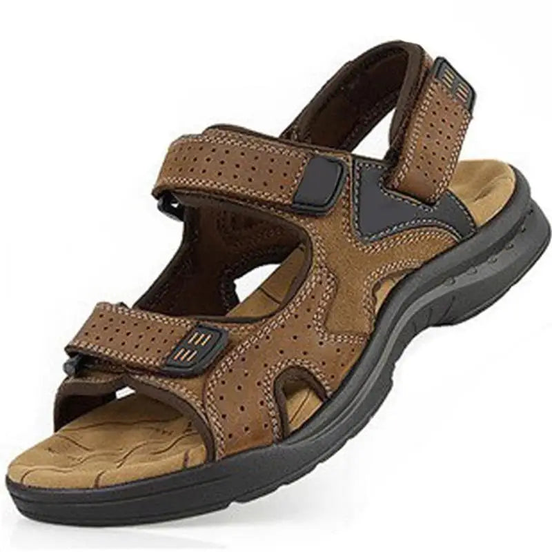 New Brand Classic Mens Sandals Summer Genuine Leather Sandals Men Outdoor Casual Lightweight Sandal Fashion Men Sneakers BigSize