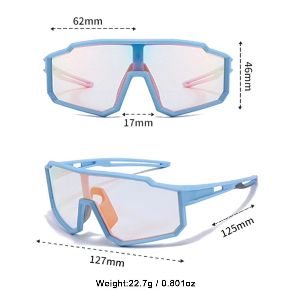 Flexible Ultra-Light Kids Sports Sunglasses TPEE Frame Photochromic UV400 Protection Goggle Cycling Running Outdoor Activities