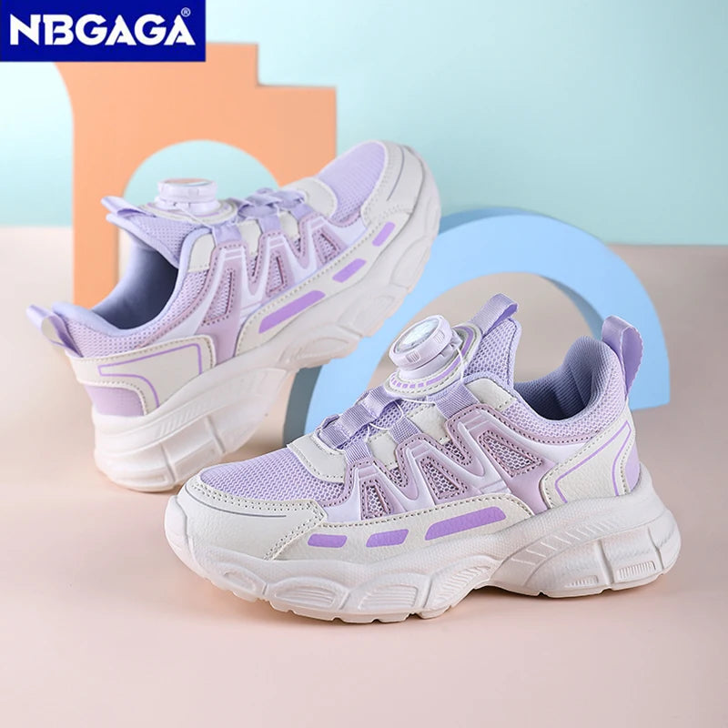Children's Breathable Sneakers for Girls Anti-Slip Casual Running Spring & Summer Lightweight Walking Shoes for School Students