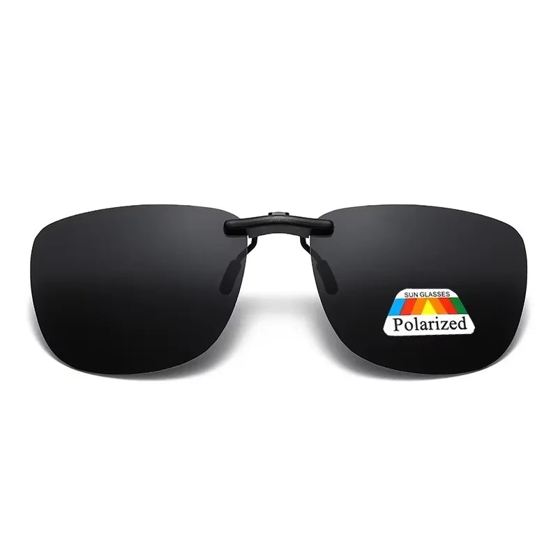 Night Vision Driving Men Goggles Clips UV400 Anti Glare Vintage Glasses Polarized Fishing Square Clip on Sunglasses Men Women