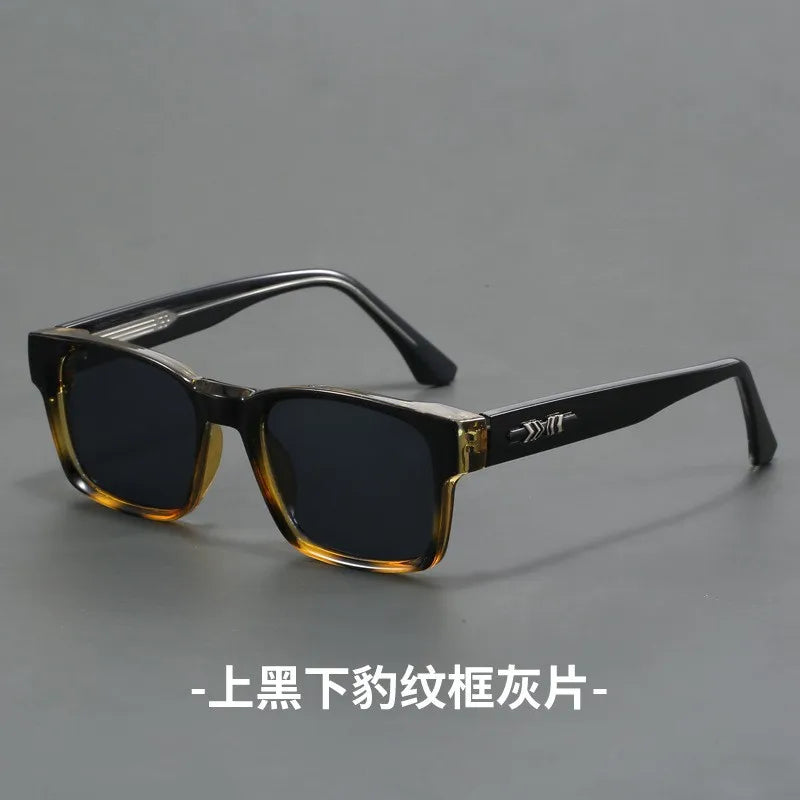 New Men's Advanced Ultra Light Coarse Frame Fashion Square Sunglasses Women Men Trendy Anti Mist Outdoor Driving Shades UV400