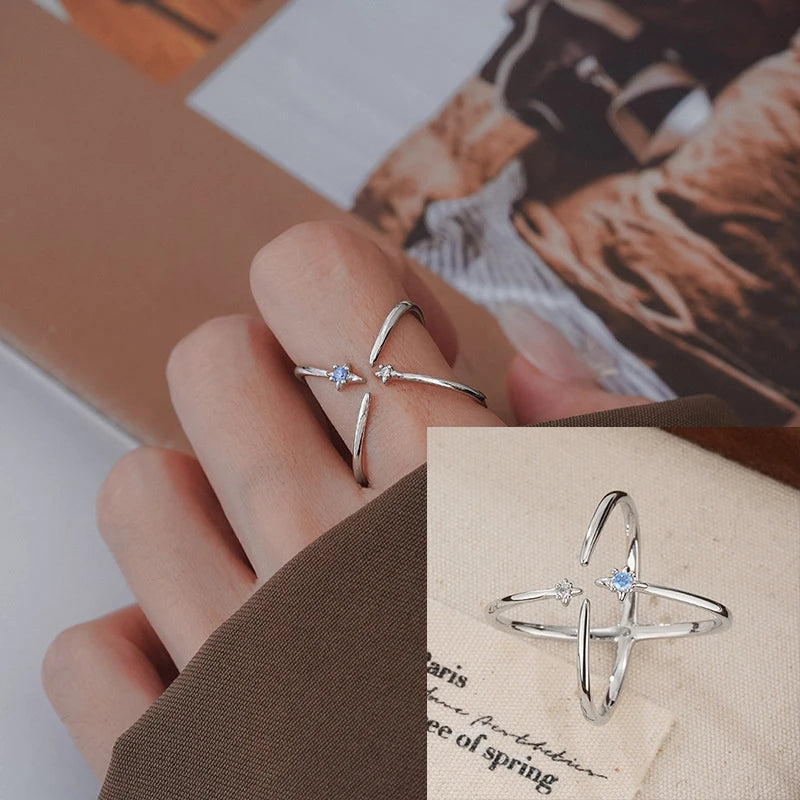 VENTFILLE 925 Sterling Silve Green Crystal Geometry Ring Square Retro Sweet Jewelry Birthday Gift Dropshipping