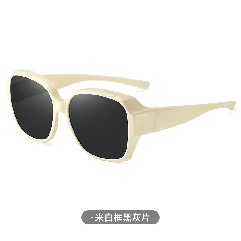 KLASSNUM Trend Driving Polarized Sunglasses For Men Women Fit Over Glasses Wrap Around Sunglasses Square Shades UV400 Goggles