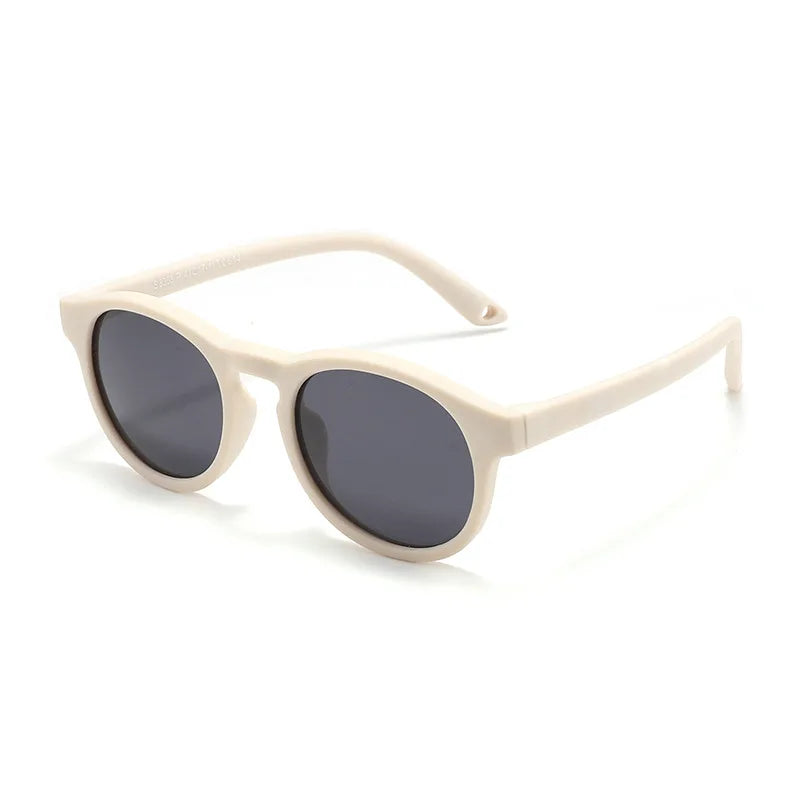 0-3 Years Newborn Fashion Baby's First Sunglasses with Strap Round Flexible UV400 Polarized Infant Silicone Sunglasses Accessory