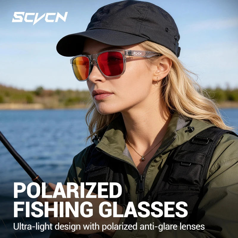 Scvcn UV400 Polarized Sunglasses Anti Glare Comfortable Sun Glasses for Outdoor Driving Fishing Hiking Cycling Men Women