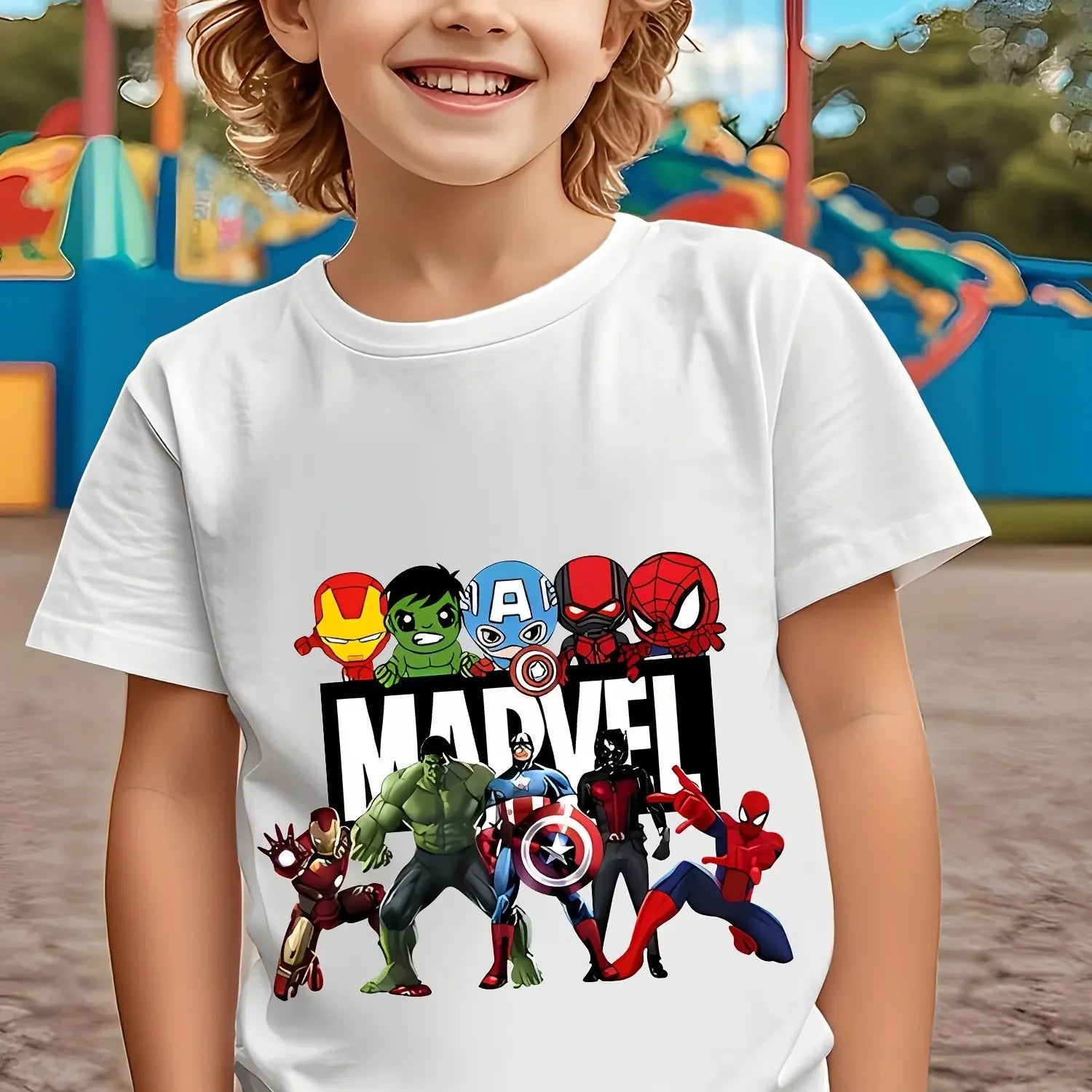 Marvel Avengers Kids T Shirt Boys Girls Superhero Print Soft Cotton Short Sleeve Summer Casual Tops
