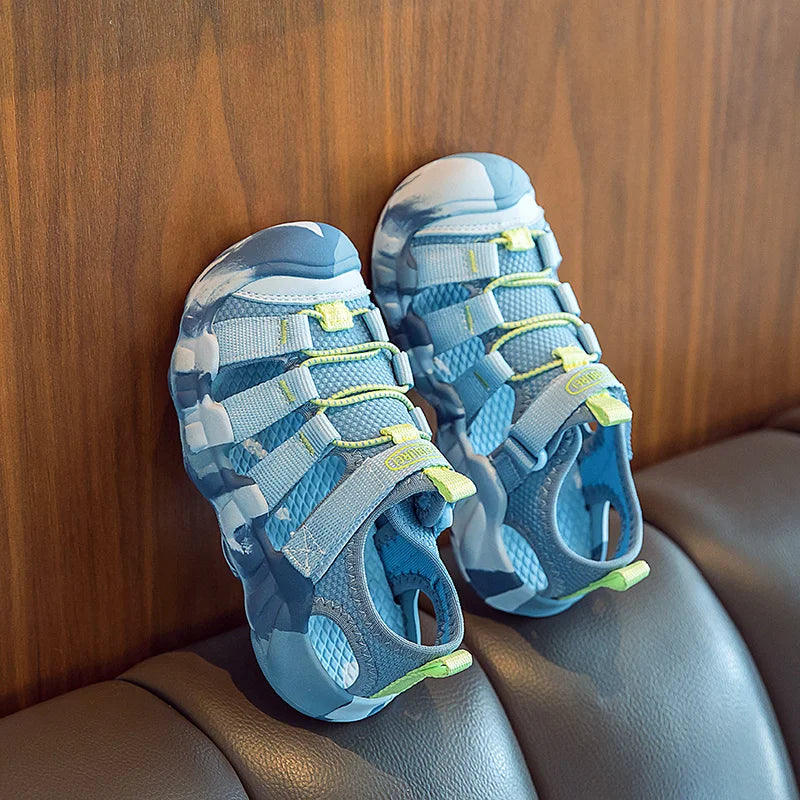 Trend Sandals Non Slip Comfortable Hiking Sneakers Children's Hollow Outdoor Beach Shoes Summer New Mesh Breathable Fashion