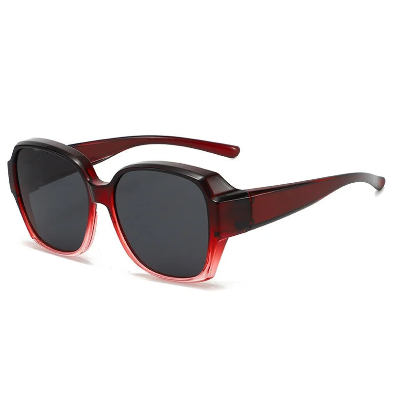 KLASSNUM Trend Driving Polarized Sunglasses For Men Women Fit Over Glasses Wrap Around Sunglasses Square Shades UV400 Goggles