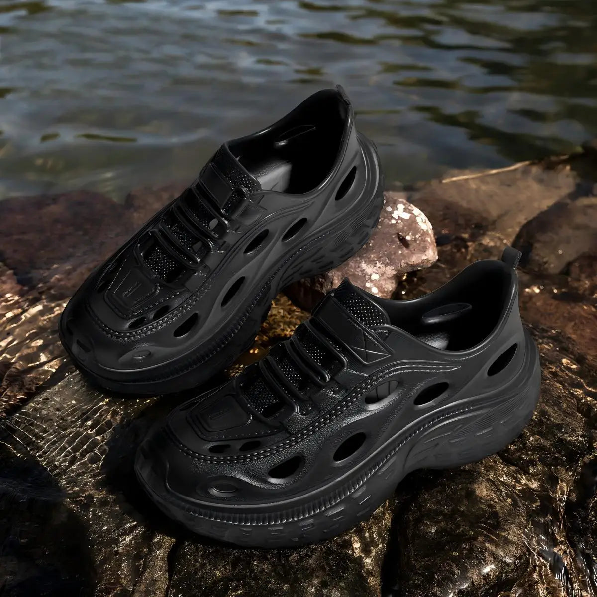 Men's Summer Clogs for Outdoor Wear, Beach Shoes, Non-Slip, Odor-Resistant, Closed-Toe, Women's Sports Casual Driving Sandals