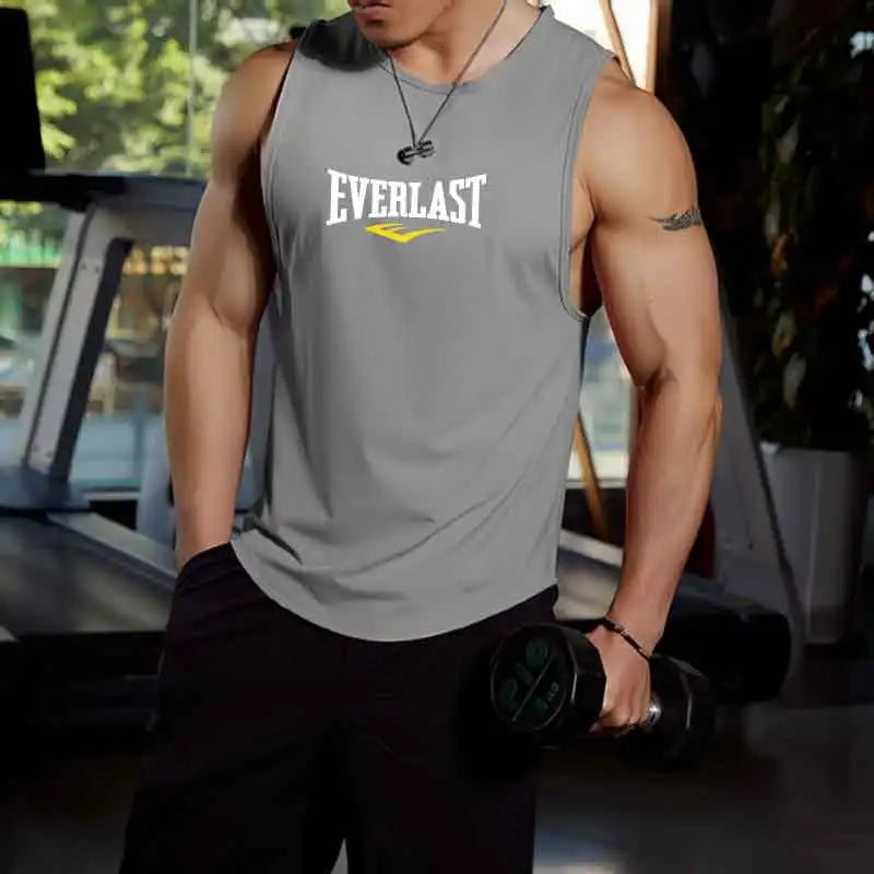 Summer Breathable Mesh Men's Vest Round Neck Sports Running Man Top Gym Daily Fashion Sleeveless Casual Tee Shirt 2026