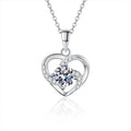 Eternal Heart Moissanite 925 Sterling Silver Pendant Necklace Women's Versatile High-End Sensation Clavicle Chain