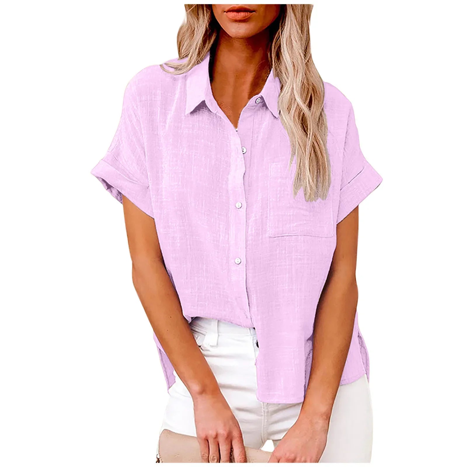 Short Sleeve Tops Tee Women Blusas Summer Loose Ladies T-Shirts Cotton Linen Blouse Woman Clothing Casual T Shirt Camisas Mujer