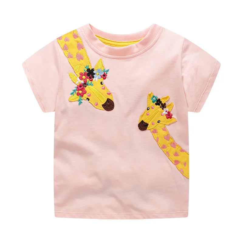 Little maven 2026 Cotton T-shirt Short Sleeves Summer Clothes with Little Bees Lovely for Baby Girls Kids 2 to 7 year