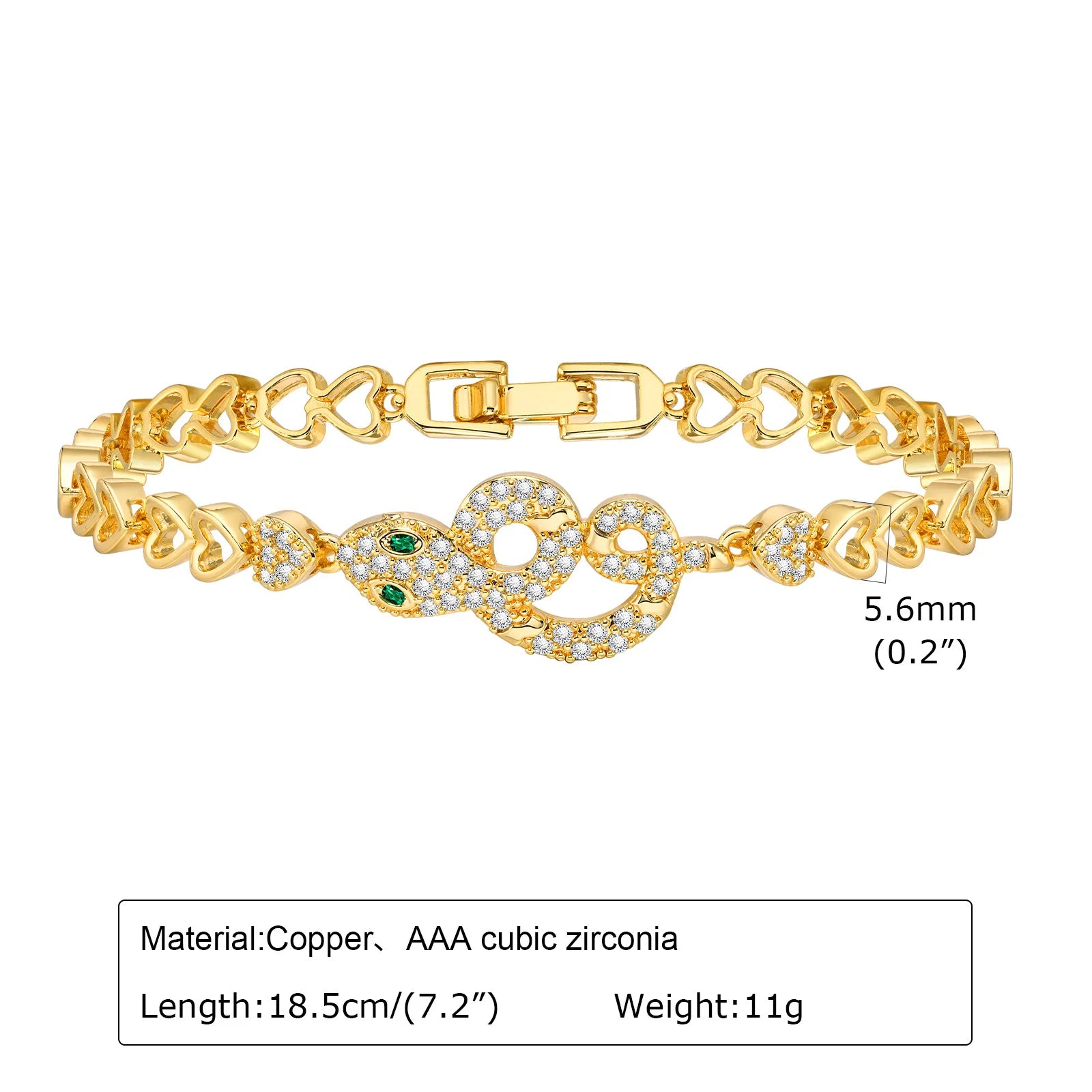 Elegant Pave Link Women's Chain Bracelets Cubic Zirconia Inlay Statement Jewelry