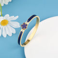 Chunky 18k Plating Stainless Steel Five Leaf Flower Open Bangle For Women Waterproof Party Wrist Jewelry 2025 Bijoux Clover