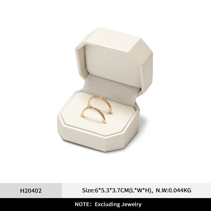 WoodTen New Octagonal Jewelry Organizer Box for Earrings Ring Pendant Necklace Bracelet Storage Leather Gift Box Packaging Box