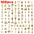 CHuangQi Bulk Lots Jewelry Making Charms Mixed Smooth Metal Charms Pendants Bracelet Necklace Making DIY Project Accessories