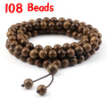 10mm Wooden Bead Bracelets 108 Beads Sandalwood Buddhist Bangles Prayer Rosary Mala Necklaces Charm Jewelry Gifts for Men Women