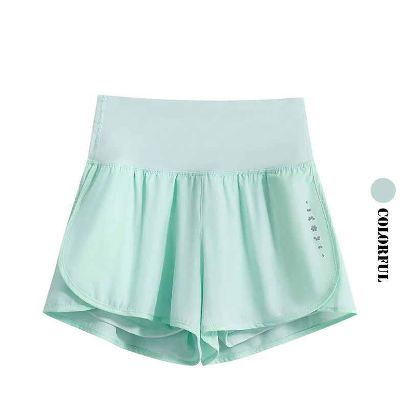 DRUR Women's Cycling Shorts High Waist Quick Drying Yoga Shorts Woman Summer Sports Short Pants With Inner Lining Gym Clothing