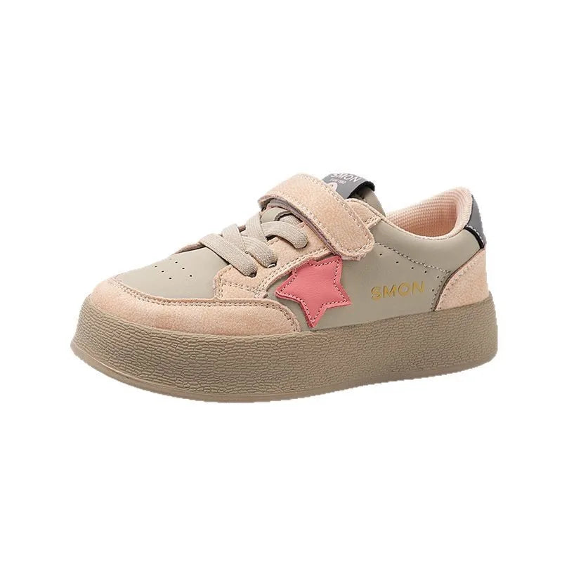 Girls Canvas Shoes Anti-slip Soft Bottom Velcro Children's Sneakers Trendy Elementary School Students Shoes Fall New Style