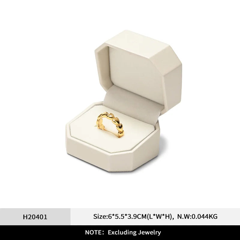 WoodTen New Octagonal Jewelry Organizer Box for Earrings Ring Pendant Necklace Bracelet Storage Leather Gift Box Packaging Box