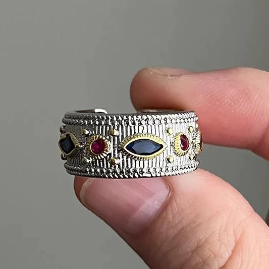 VENTFILLE 925 Sterling Silve Green Crystal Geometry Ring Square Retro Sweet Jewelry Birthday Gift Dropshipping