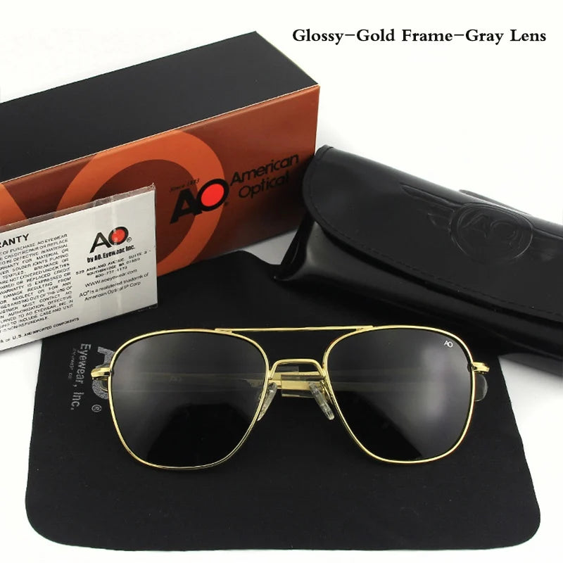 Pilot AO Polarized Sunglasses Men Top Quality Sun Glasses For Male American Army Military Lens Oculos