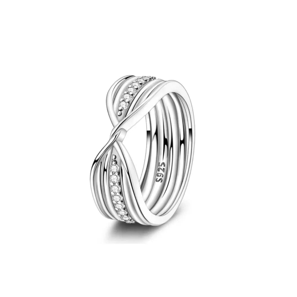 Hot Selling 925 Silver,Square,Bow,Flower,Playing Card Ring,Size 6 7 8 9,Suitable for European Women's Charm Luxury Jewelry Gifts