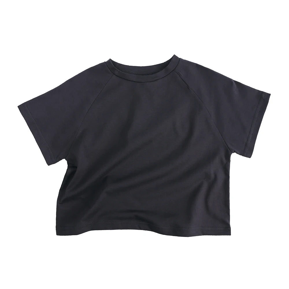 2026 Toddler Infant Tee Pure O-neck Short Cotton Summer Outfits Top Casual T-shirt For Children Teenages Korean Style Clothes