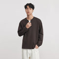 Japanese Simple Fake Two-piece Henry Collar Sweatshirt Men Spring Loose Long-sleeved T-shirt Casual Versatile Men's Clothing