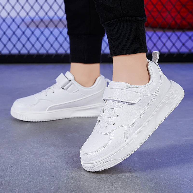 Children's school black spring and autumn children's anti slip sports shoes, waterproof small white shoes for adults, sizes 28-4