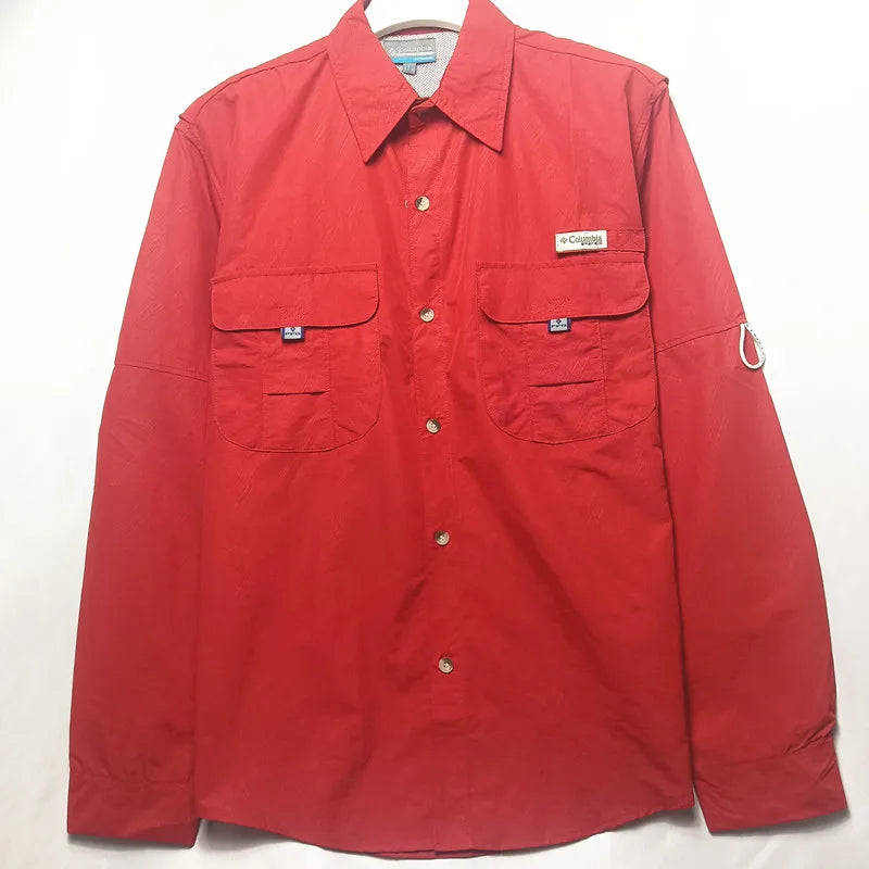 Middle aged and young men business casual Summer sun protection Shirt men Men's collar workwear shirt, workwear, pocket casual