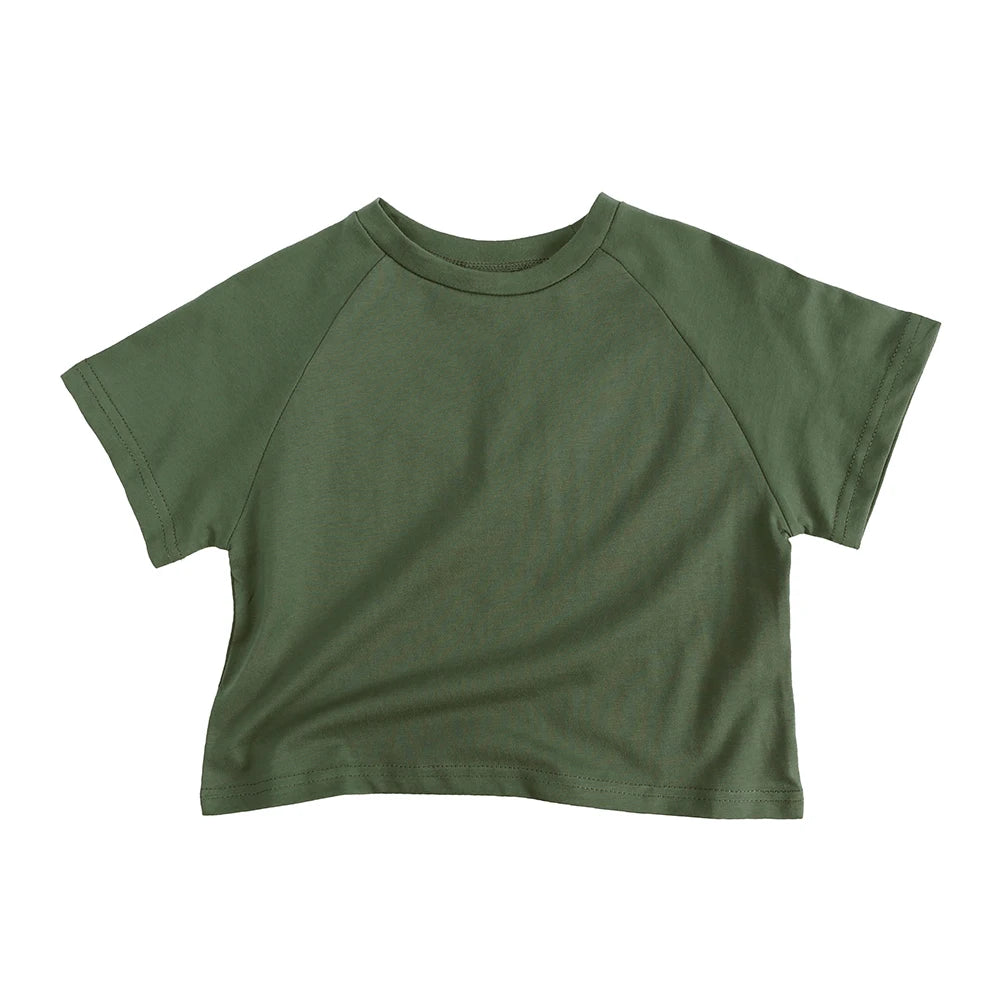 2026 Toddler Infant Tee Pure O-neck Short Cotton Summer Outfits Top Casual T-shirt For Children Teenages Korean Style Clothes