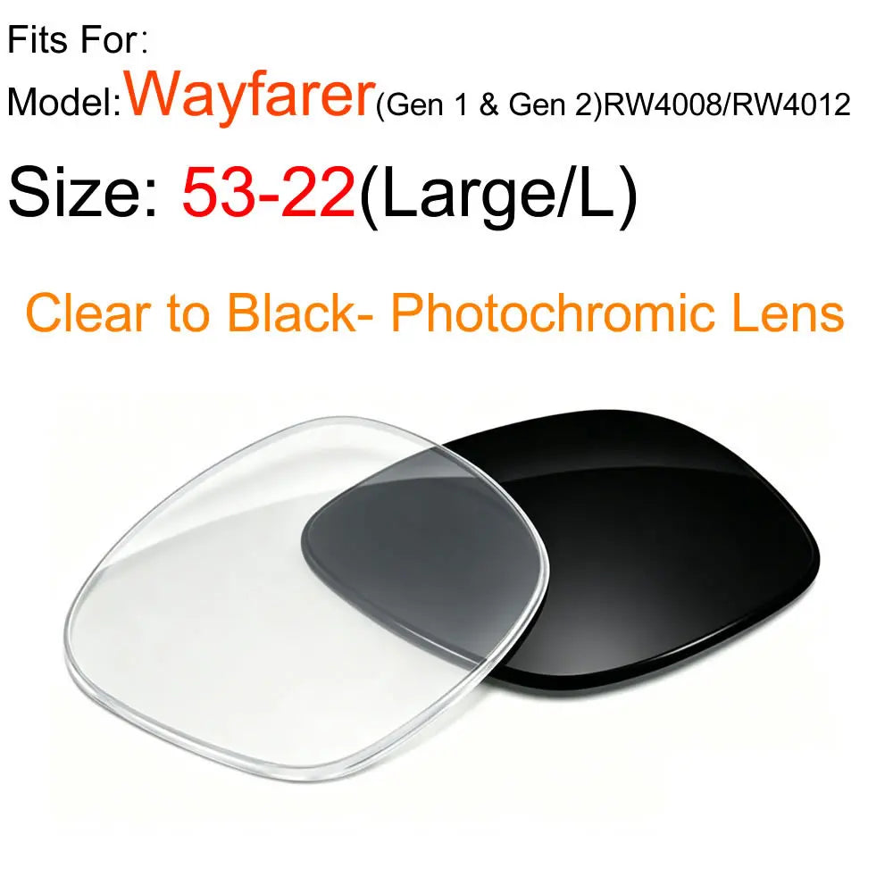 Photochromic &Polarized Replacement Sunglasses Lenses for Ray-Ban Meta Wayfarer RW4006 RW4008 4012 Gen1/2 AR Glasses Accessories