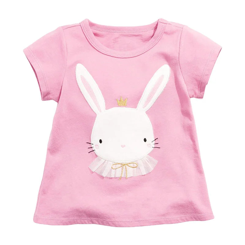 Little maven 2026 Cotton T-shirt Short Sleeves Summer Clothes with Little Bees Lovely for Baby Girls Kids 2 to 7 year