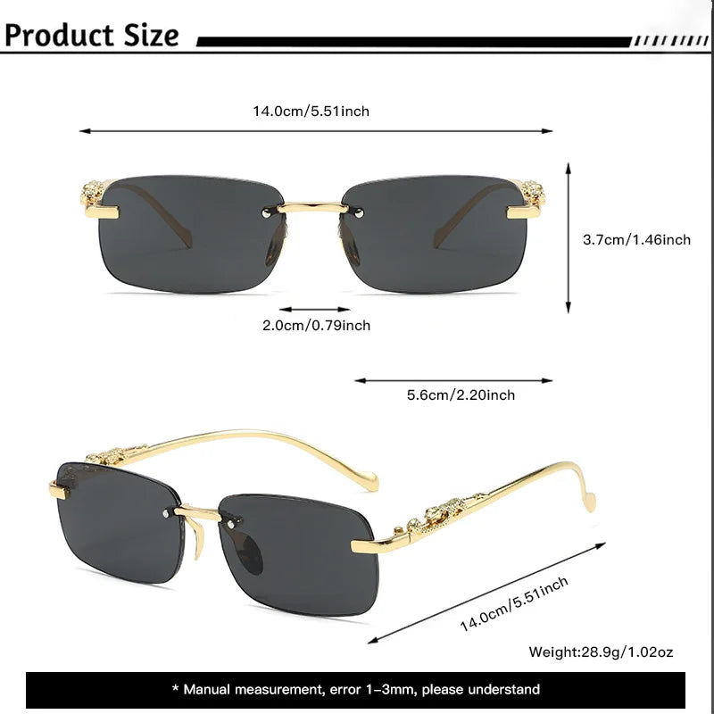 Perfect Fashion Leopard Decor Unframed Men's and Women's Sports Glasses Suitable for Holiday Parties