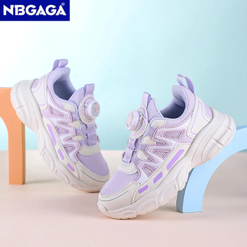 Children's Breathable Sneakers for Girls Anti-Slip Casual Running Spring & Summer Lightweight Walking Shoes for School Students