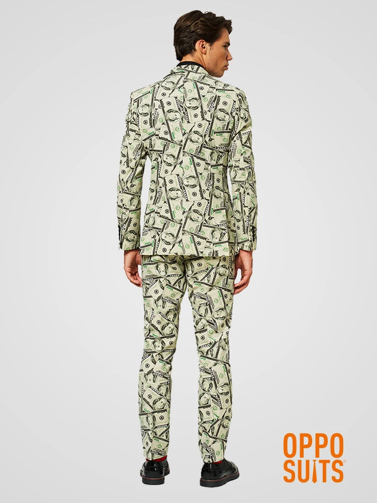 Costume Homme 3 Piece Dollar Print Men's Suits 2025 Groom Tuxedo For Wedding Groomsman Summer Beach Male Suit (Jacket+pants+tie)